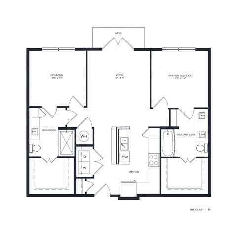 The Storey Apartment Homes in Dallas, Texas Two Bedroom Floor Plan